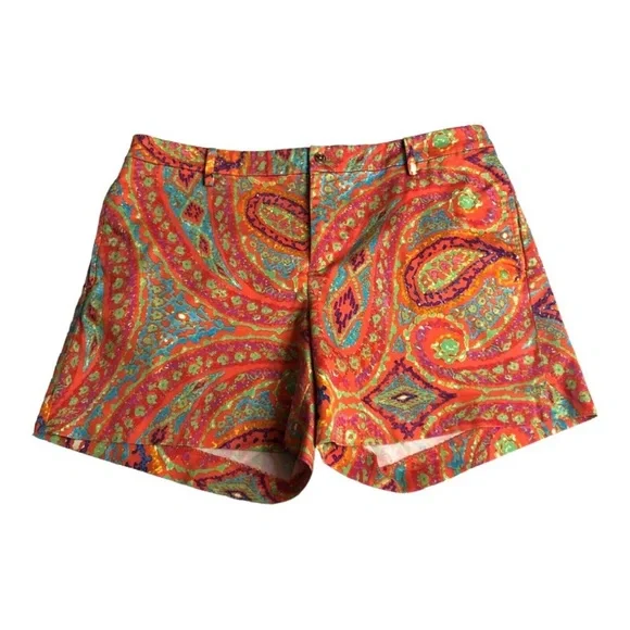 ❤️ Lauren Ralph Lauren Paisley Chino Shorts - Picture 2 of 11